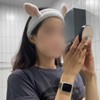 Rabbit Face Wash Headband, White Women's Hairband Headband 2ea