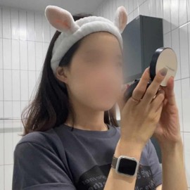Rabbit Face Wash Headband, White Women's Hairband Headband 2ea
