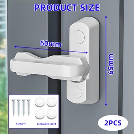 2 Pcs Sash Jammers Window Locks for UPVC Windows, Sash Jammers for UPVC Doors, Sash Window Security Locks & Latches Anti Theft for Various PVC/UPVC Windows and Doors, for Home Security (White)