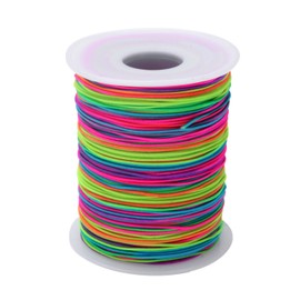 Senkary 1 mm Elastic Cord String Beading Thread Stretch Bead String Fabric Craft Cord for Jewelry Making Bracelet, 109 Yards, Rainbow Color