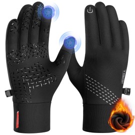 PULIOU Gloves Men Women Winter Warm Cycling Gloves Winter Gloves Cycling Gloves Sports Gloves Running Gloves Touchscreen Windproof Non-Slip Elastic, ST03-Black