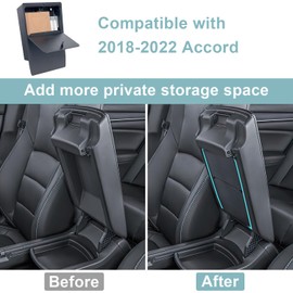 PIMCAR Center Console Hidden Organizer for Honda Accord 2018 2019 2020 2021 2022 Armrest Secret Compartment One-Touch Hidden Storage Accessories
