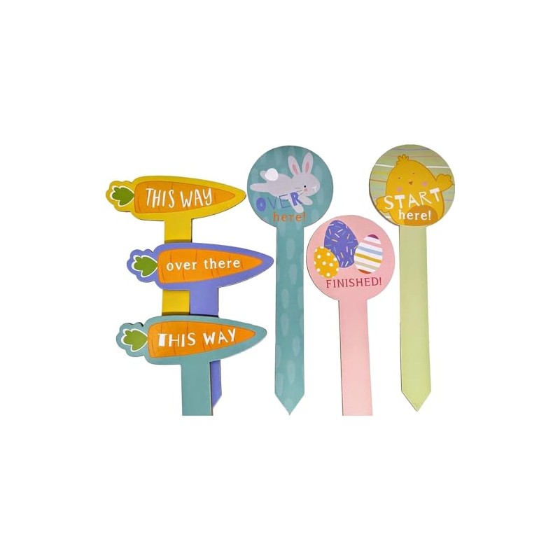 YLAB - Easter Egg Hunt Sign Kit - 6 Wooden