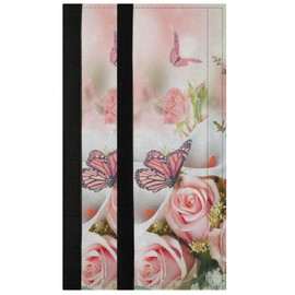 Oarencol Butterfly Flower Refrigerator Door Handle Covers Pink Roses White Calla Lilies Set of 2 Kitchen Appliance Decor for Fridge Oven Dishwasher