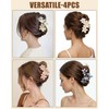 lulir Hair Clip Large 4 Pieces Flower Hair Clips Women's