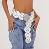 LIMHOO Wide Disc Belt for Women Leather Hollow Out Round
