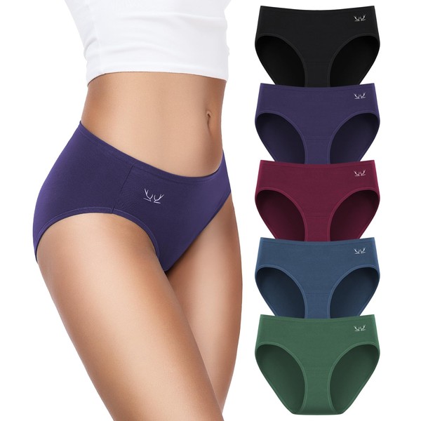 Bitbeebin Women's Cotton Underwear High Cut Soft Briefs Full Coverage