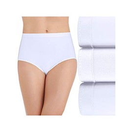 Vanity Fair womens Comfort Where It Counts No Ride Up Panties Briefs, Brief - 3 Pack White, 8 US
