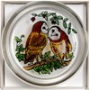 Decorative Hand Printed Stained Glass Paperweight in a Barn Owls
