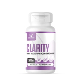 Integral Wellness - Clarity | Lions Mane + Bacopa - 3rd Party Tested, Filler-Free, Clinically Dosed, 60 Count (Pack of 1)