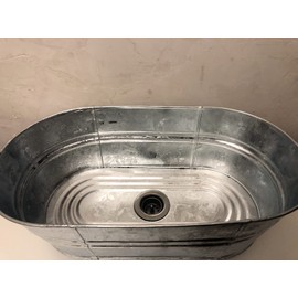 Galvanized Wash-Pan Sink (Medium Oval)