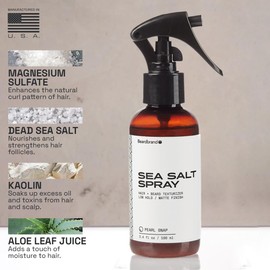 Beardbrand Sea Salt Spray for Men – Hair Texture Spray Adds Instant Volume, For Lightweight Natural Textured Look, Pearl Snap Scent, Achieve Effortless Style & All-Day Hold