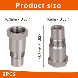 2 Stück Lambdasonde Adapter m18*1,5, Sauerstoffsensor-filteradapter, Lambda Eliminator, Sauerstoffsensor Lambda, Lambdasonde Adapter, Automobile o2 Sensor Extension Adapter