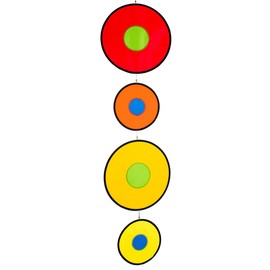 CIM Windspiel - Tambouri Tabla - UV-beständig und wetterfest - Scheiben: 2xØ30cm/2xØ20cm - inkl. Wirbelkarabinerclip und Schnur