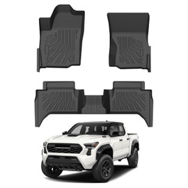CARTIST - Alfombrillas para Tacoma 2024-2026 (Solo para híbridos) Doble Cabina, revestimientos de Piso para Todo Tipo de Clima para Accesorios Tacoma, Alfombrillas de TPE Resistentes para Coche