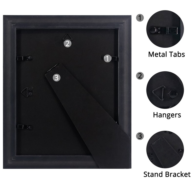 GraduationMall 8x10 Picture Frames, Real Glass, Display Photos for Wall