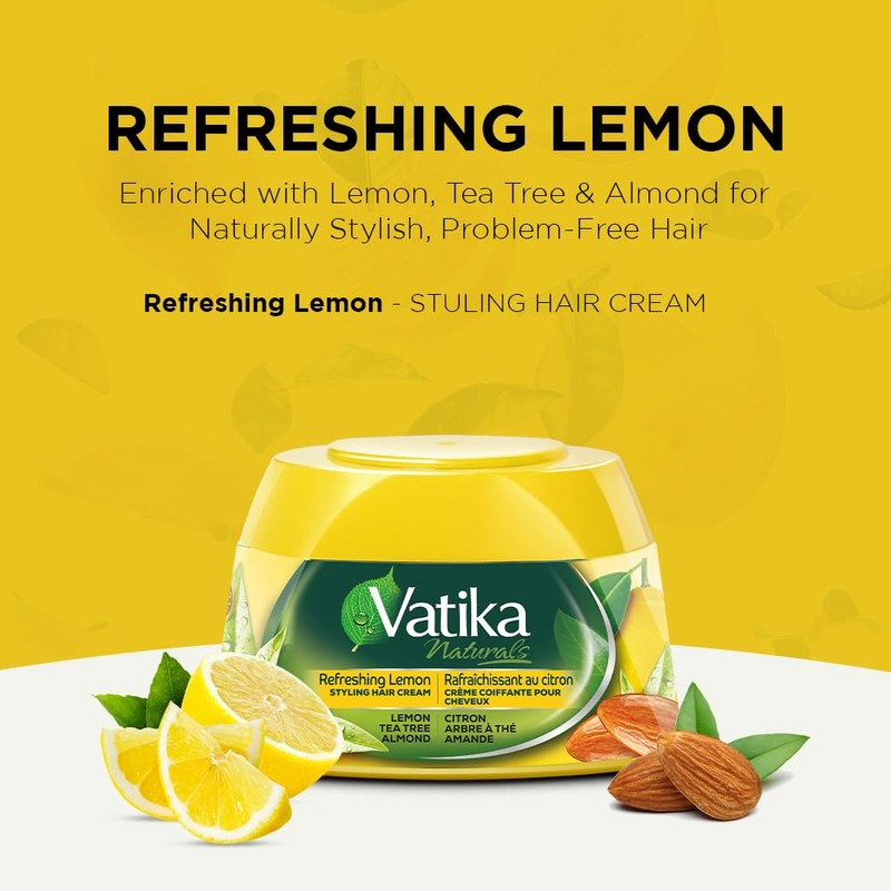Vatika Naturals Hair Cream - Refreshing Lemon (210ml) | Enriched