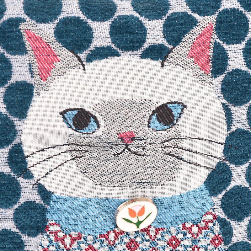 Kusguru Japan Parlor Suzurando Jacquard Woven Pouch, blue