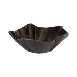 Kate and Laurel Flutte Scalloped Decorative Metal Serving Bowl, 10 x 10 x 3, Black Nickel, Modern Wavy Fruit Bowl for Kitchen Counter or Use as Tabletop Storage for an Entryway Table