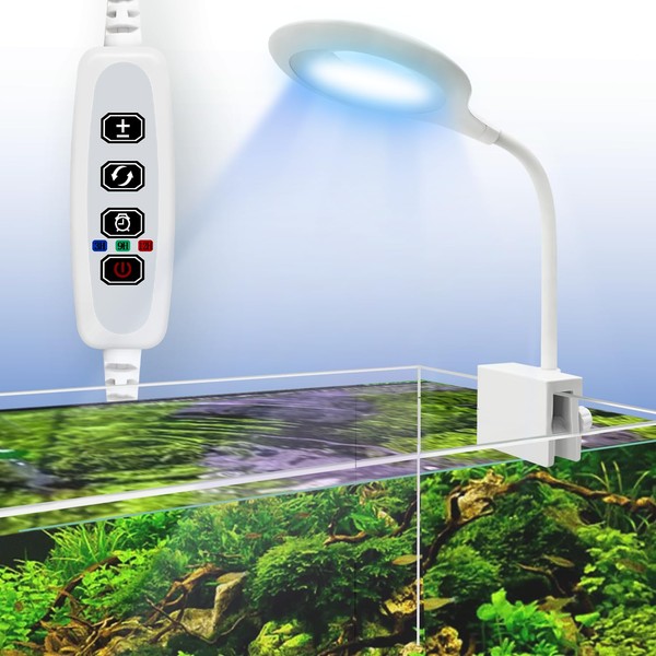 Teddykala Clip On Aquarium Light with Timer,Aquarium Lights with 3