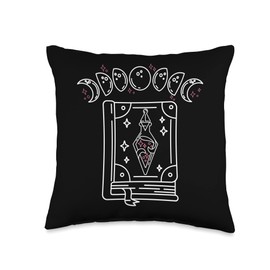 Witch Spell Book Witchcraft Potion Moon Phases Throw Pillow