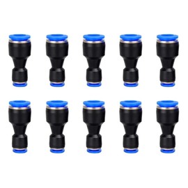 Metaland Reducer Push to Connect Fitting, 3/8" to 5/16" Tube OD, Reducing Pneumatic Quick Connector Coupler (Pack of 10)