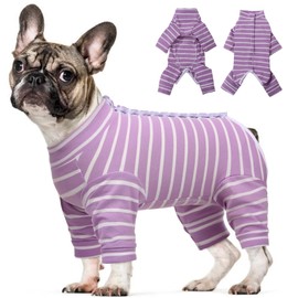 Kuoser Dog Bodysuit After Op, Dog Bodysuit After Castration, Body for Dogs After Op, Op Body Dog with Four-footed, Dog Pyjamas for Small, Medium Cats, Dogs, Purple, L