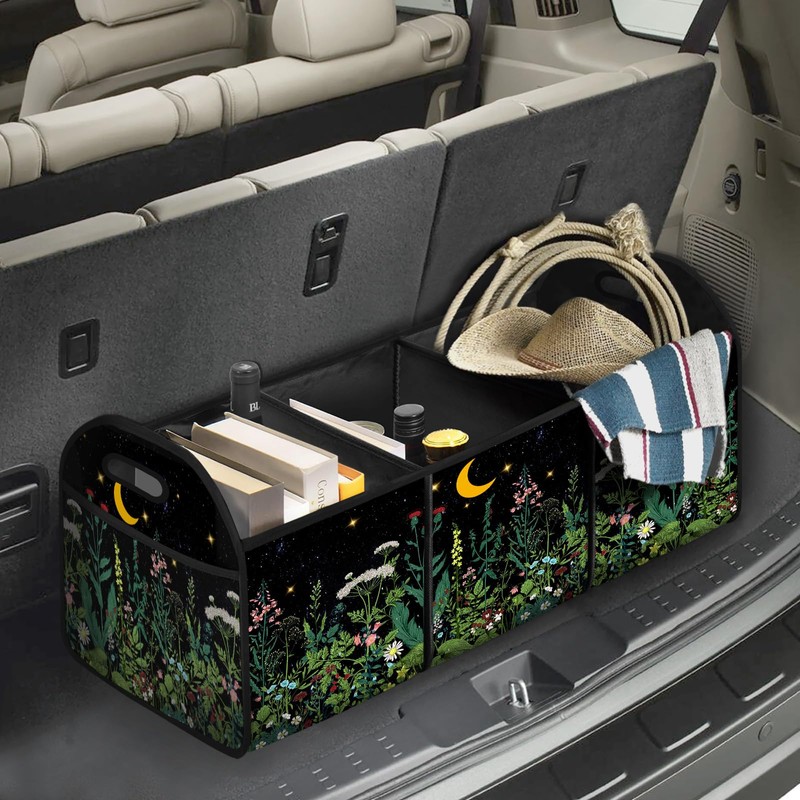 FREZORA WildFlower 50L Waterproof Polyester Trunk Organizer Car Storage MultiCompartment