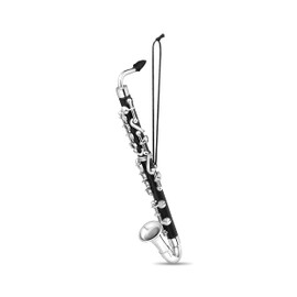 Black Bass Clarinet Music Instrument Replica Christmas Ornament, Size 5.5 inch