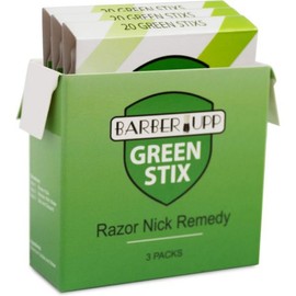 Stiff Stick Shaving AccessoriesGreen Stice 3 Pack Prevents Bleeding from Razor Nicks for Men and Women - Hygienic and Great for the Barber or Personal, 20 Count (Pack of 3) / 스티픽 스틱 면도 액세서리그린 스티스 3팩는 남녀용 면도기 닉의 출혈을 방지합니다 - 위생적이며 이발사나 개인에게 좋습니다, 20 Count (Pack of 3)