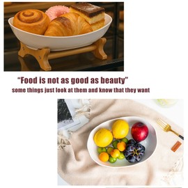 Zosebffej Fruit Bowl With Bamboo Wood Stand, Fruit&Vegetable Candy Dish Decor Basket for Kitchen Counter，Large Capacity Vegetable Storage Stand Snacks Rack Tray Plate Rack