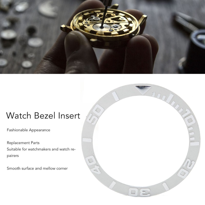 Watch Bezel Insert 38mm Ceramic Embossed Digit Watch Bezel Ring