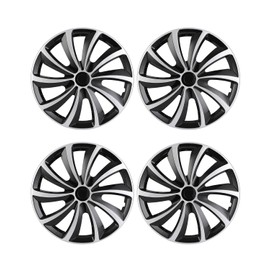ABX Hubcap Wheel Covers Hub Caps 16 Inch Set of 4 Black & Silver Universal Wheel Rim Cover R16 Stylish Car Decor Wheel Covers for Toyota Camry Nissan Mazda (Black&Silver, 16 inch)