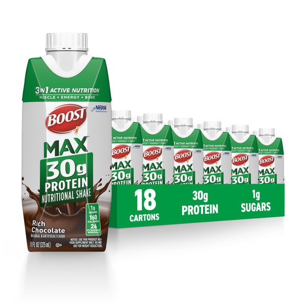 BOOST Max Protein Shakes Ready to Drink, 30g Protein, 1g