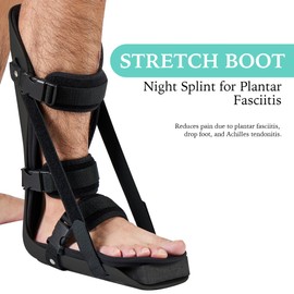 kefit Night Splint for Plantar Fasciitis, Adjustable Plantar Fasciitis Boot Fits Right or Left Foot, Plantar Fasciitis Brace for Men Women Small