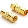 deleyCON Set of 2 SAT Aerial Adaptor Cable to SAT