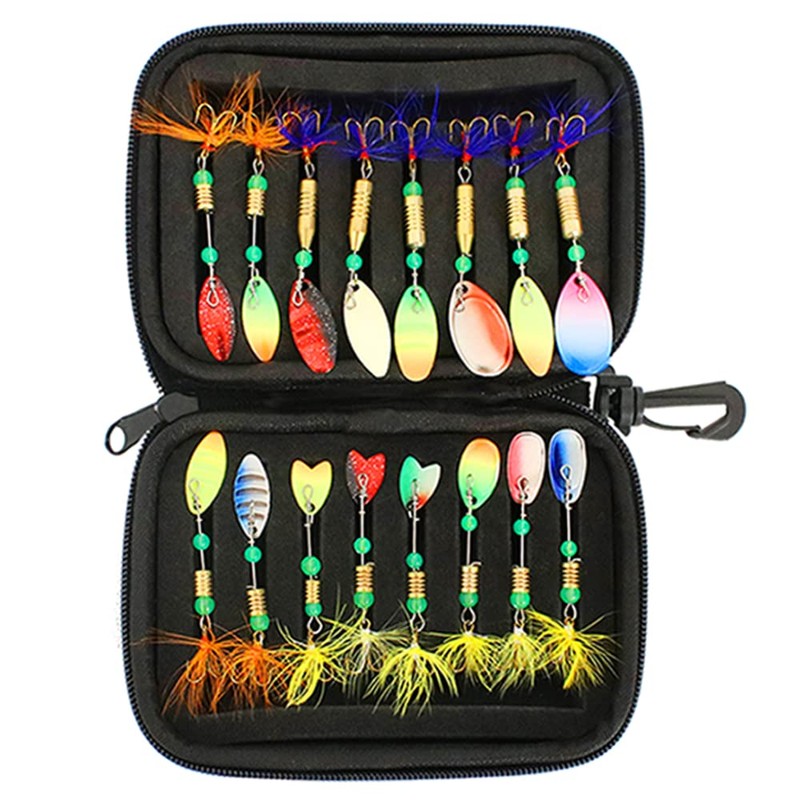 16pcs Fishing Spoons Lures Metal Baits Set forCasting Spinner Fishing
