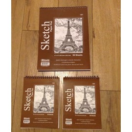 BAZIC Premium SKETCH BOOK Paper Pad 6"x8", 9"x12" BAZIC Set of 3