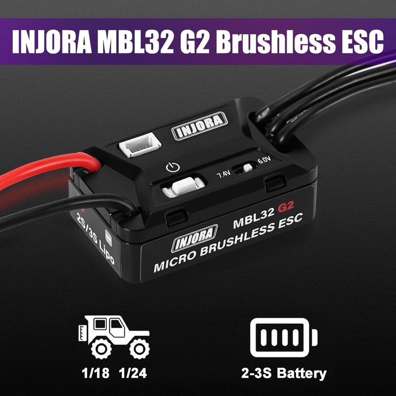INJORA MBL32 G2 Waterproof Brushless ESC & 1721 Purple Viper