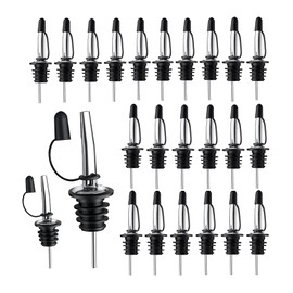 Pafusen 24 Pack Stainless Steel Speed Pourers Spouts with Tapered, Liquor Pourers with Rubber Cap, Hygienic, Dishwasher Safe, Fits most Classic Bottle's Lip up to 3/4"