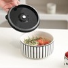 XYQXYQ 3-Piece Ceramic Bowl Set with Lids - Versatile Kitchen