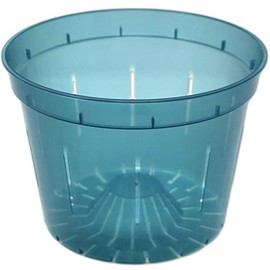 rePotme 10 inch Slotted Clear Pots - 3 Pack (Blue Sapphire)