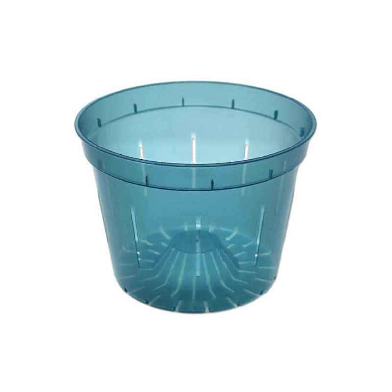 rePotme 10 inch Slotted Clear Pots - 3 Pack (Blue