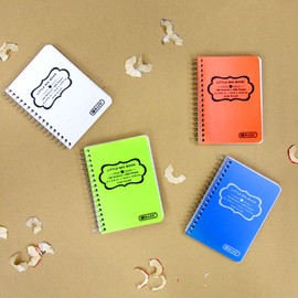 BAZIC Small Notebook Memo Size Pad, Poly Cover 4"x5.5" Spiral Side Bound, 150 Sheets Mini Wirebound Pocket Personal Notebooks, Assorted Color, 8-Pack