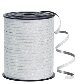 RIBBOOO 500 Yards White Curling Ribbons - Glitter Ribbons Curly Ribbons Balloons Ribbon Balloons String for Gift Wrapping Birthday Wedding Christmas Graduation Party Decoration