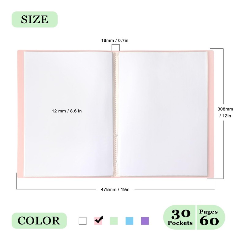 Tamaki Binder with Plastic Sleeves for A4 Size, 30 Pocket,