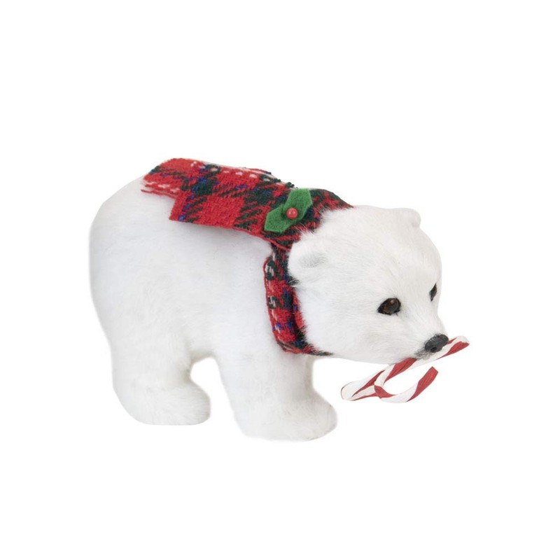Byers' Choice Polar Bear w/Candy Cane Caroler Figurine 6696 from