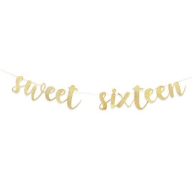 Sweet Sixteen Banner - 16th Birthday Party Decorations,16th Birthday Banner,Sweet Sixteen Sign,Happy Sweet 16 Banner