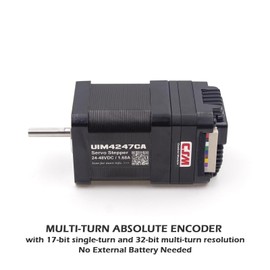 NEMA 17 Integrated Servo Stepper Motor with Built-in Multi-Turn Absolute Encoder,Closed-Loop Servo Motion Controller and Driver,CAN Bus,High Speed 3000RPM,Max0.43Nm,1.7A,24-48VDC(UIM4247CA)