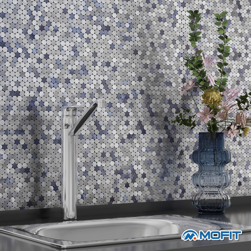 M MOFIT Small Penny Round Peel and Stick Backsplash Tile